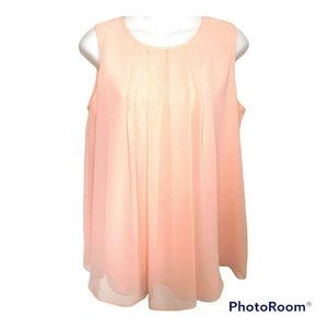 NWT CALVIN KLEIN PEACH CHIFFON SLEEVELESS TOP CAMI SIZE XS